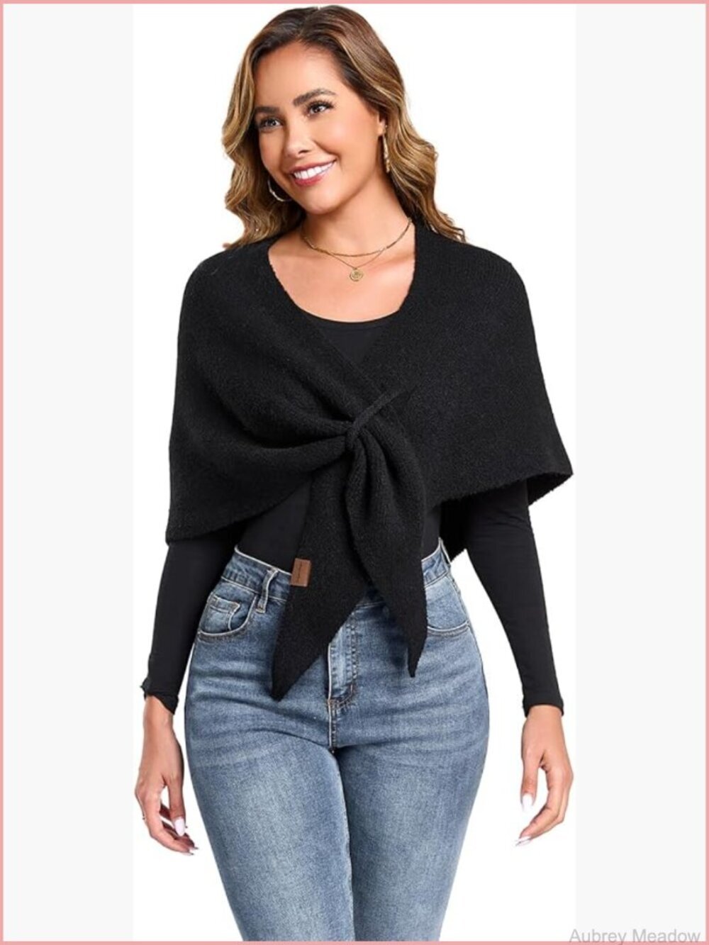 Knitted Pashmina Shawl Wrap Cardigan Cape Scarf Women's One Size